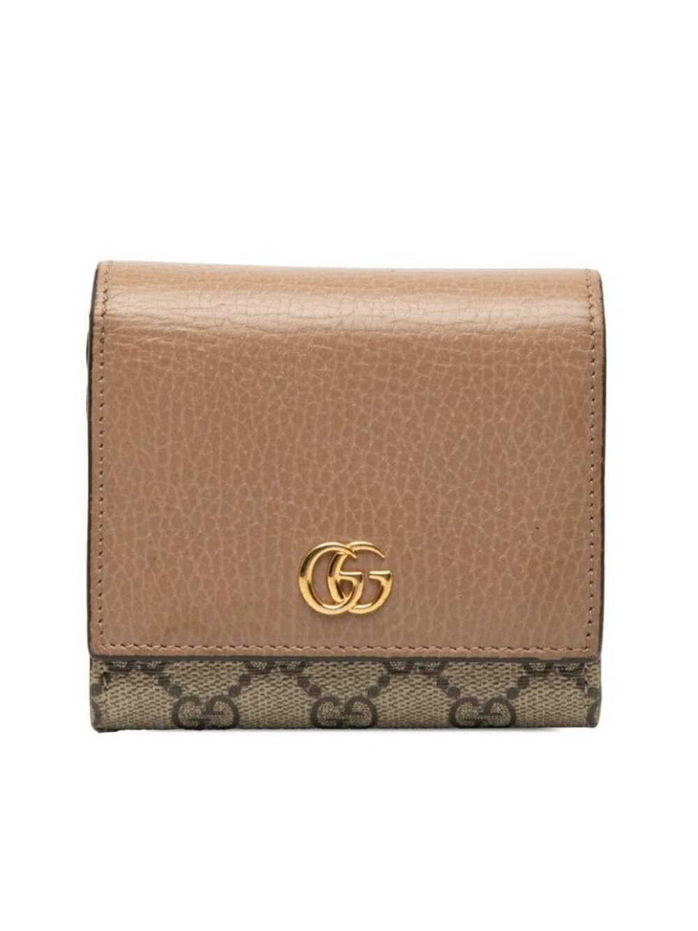 Gucci GG Supreme Marmont Bifold Wallet Beige Brown Leather - Picture 1 of 6